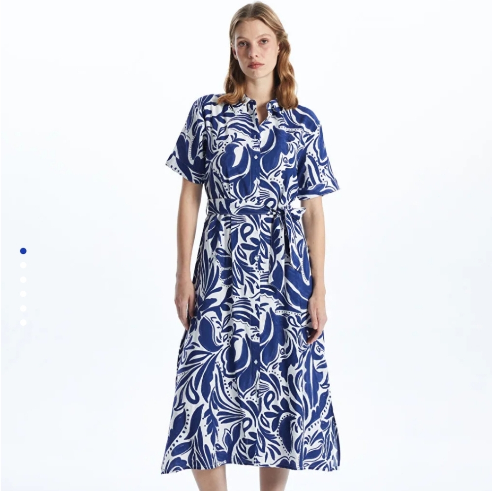 New Joie Floral Maxi Shirt Dress With Belt